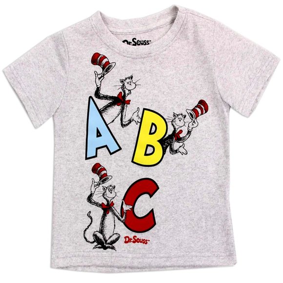 Dr. Seuss Other - Dr. Seuss Unisex Toddler T Shirt Grey Red Blue Yellow Alphabet Size 3T
